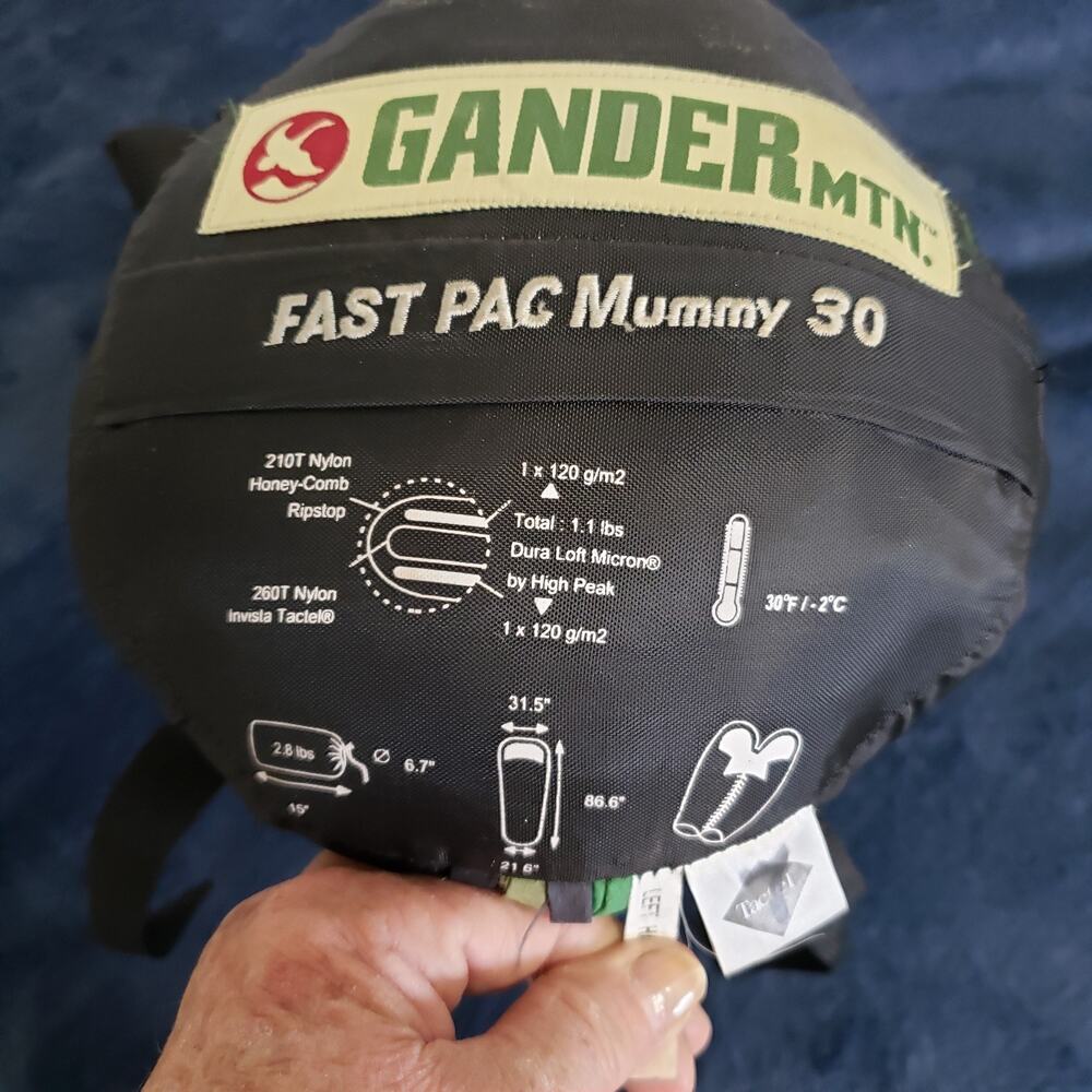 Gander Mountain Mummy 30 Sleeping Bag Camping Hunting With Compression Sack